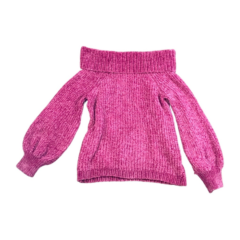 Pink Rose Burgundy Off Shoulder Sweater Size Small